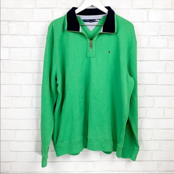 green tommy hilfiger sweatshirt